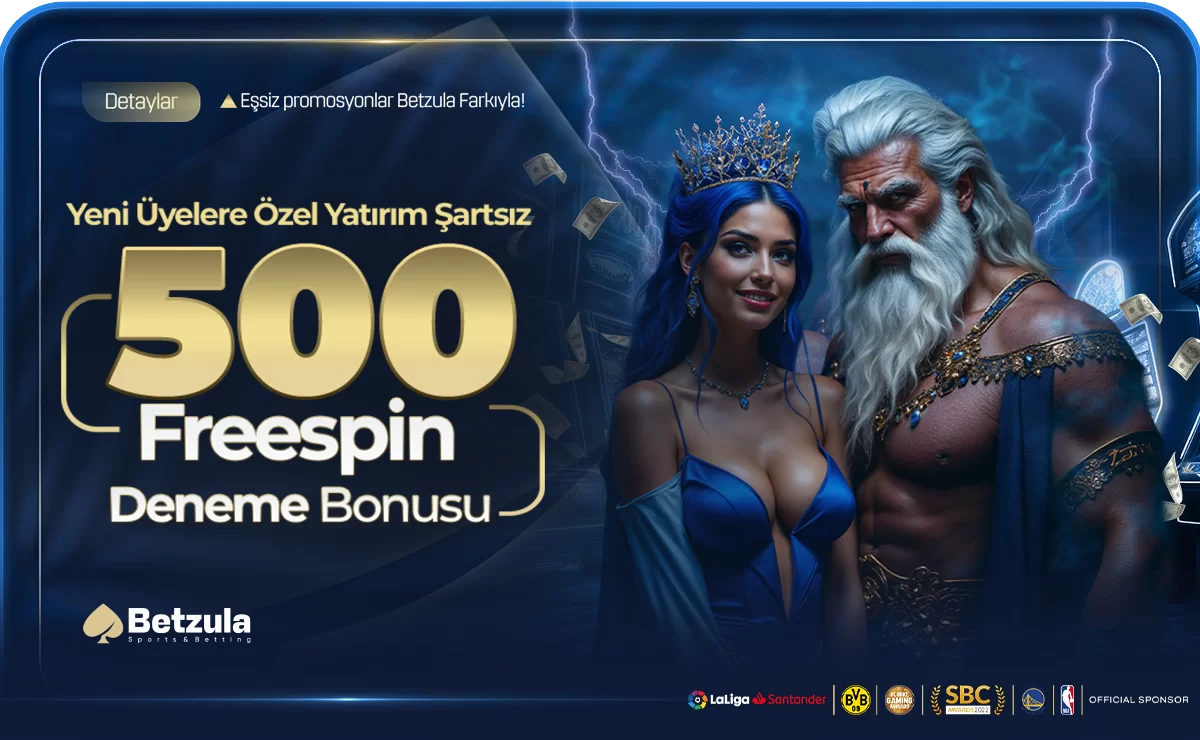 Betzula - Yeni Üyelere Özel 500 Freespin Yatırım Şartsız Deneme Bonusu